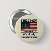 Gelukkige 4th van juli onafhankelijkheidsdag ronde button 5,7 cm (Voorkant /achterkant)