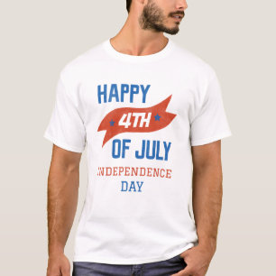 Gelukkige 4th van Juli Onafhankelijkheidsdag Rood T-shirt