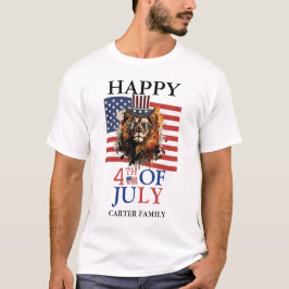 Gelukkige 4th van Juli Onafhankelijkheidsdag Rood  T-shirt