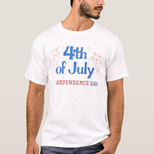 Gelukkige 4th van Juli Onafhankelijkheidsdag Rood T-shirt