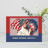 Gelukkige 4th van Juli  Patriottische Ontwerp Kaar Kaart (Staand voorkant)