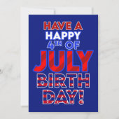 Gelukkige 4th van Juli Verjaardag Vet Patriottisch (Voorkant)