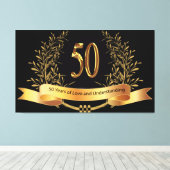Gelukkige 50e Bruiloft Jubileum Canvas Prints (Insitu (Houten vloer))
