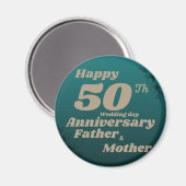 gelukkige 50e trouwdag magneet (Voorkant / Achterkant)