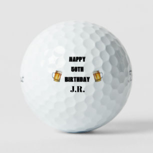 Gelukkige 50e verjaardag Bier Toast Titleist Pro V Golfballen