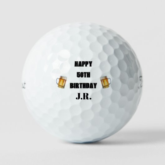 Gelukkige 50e verjaardag Bier Toast Titleist Pro V Golfballen (Voorkant)