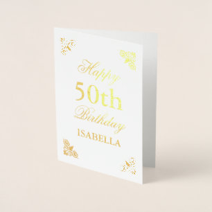 Gelukkige 50ste verjaardag Elegant Folie Kaarten