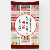 Gelukkige 50ste Verjaardag Moderne Partij Custom Spandoek (Verticaal)