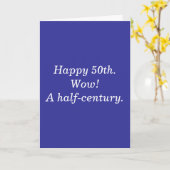 Gelukkige 50th.Wow! Een helft-eeuw Kaart (Gele Bloem)