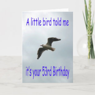 Gelukkige 53e verjaardag Vliegende meeuw vogel Kaart
