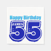Gelukkige 55e verjaardag Gepersonaliseerde Papiere Servetten (Voorkant)