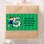 Gelukkige 5de Verjaardag Ronde Voetbal Doellabels Etiket (Insitu)