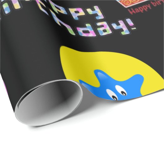 Gelukkige 5e verjaardag inpakkend document ballonn cadeaupapier (Rol Hoek)