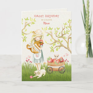 Gelukkige 5e verjaardag van nichtje Haan, Kat en H Kaart