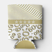 Gelukkige 60ste Verjaardag Goud en Wit Nummerpatro Blikjeskoeler (Achterkant)