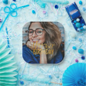 Gelukkige 60ste Verjaardag Script gepersonaliseerd Papieren Bordje (Feest)