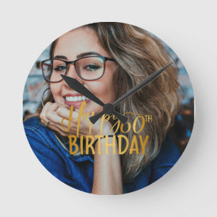 Gelukkige 60ste Verjaardag Script gepersonaliseerd Ronde Klok