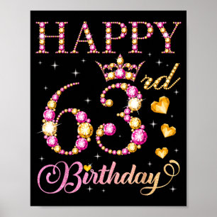 Gelukkige 63e verjaardag 63 jaar oude mannen vrouw poster