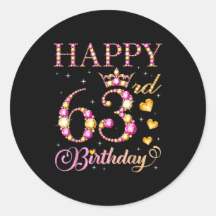Gelukkige 63ste verjaardag 63 jaar oude mannen vro ronde sticker