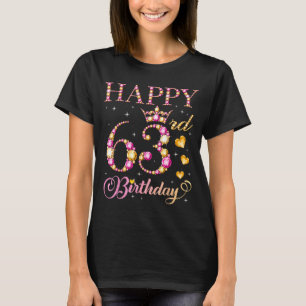 Gelukkige 63ste verjaardag 63 jaar oude mannen vro t-shirt