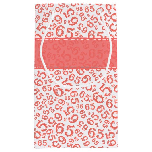 Gelukkige 65e Verjaardagspartij Koraal Nummer Patr Klein Cadeauzakje (Achterkant)