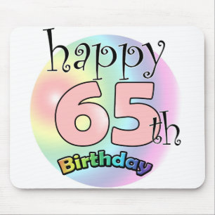 Gelukkige 65ste verjaardag (roze) muismat