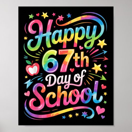 Gelukkige 67 dagen van school Meme100ste dag van s Poster (Voorkant)