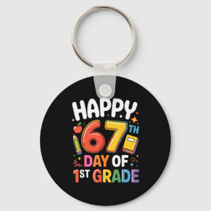 Gelukkige 67e dag van de 1e klas ik overleefde 67 sleutelhanger