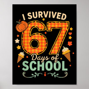 Gelukkige 67ste schooldag Funny leraar dankdag Poster