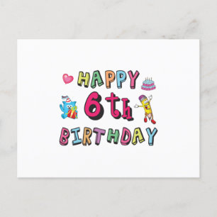 Gelukkige 6e verjaardag 6 jaar verjaardag surprise briefkaart