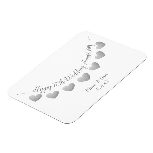 Gelukkige 70e bruiloft Jubileum Platinum Mum & Pap Magneet (Linkerzijde)