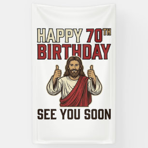 Gelukkige 70e verjaardag Zie je snel Vintage T-shi Spandoek