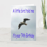 Gelukkige 74e verjaardag Vliegende meeuw vogel