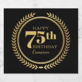 Gelukkige 75ste Verjaardag met Om het even welke N Sparkling Wijnetiket (Enkel label)