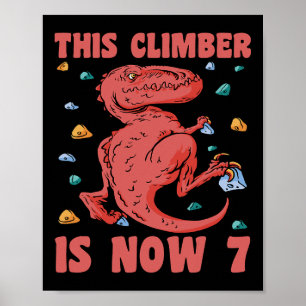 Gelukkige 7 verjaardag 7-jarige klimmer klimt 7e B Poster