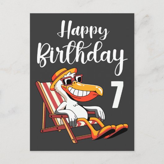 gelukkige 7e verjaardag briefkaart (Voorkant)