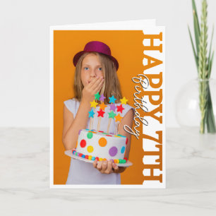 Gelukkige 7e verjaardag foto college kaart