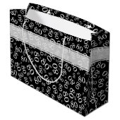 Gelukkige 80ste Verjaardag Zwart/Wit Nummerpatroon Groot Cadeauzakje (Achterkant Gekanteld)