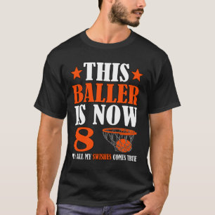 Gelukkige 8e Verjaardag 8 Jaar Oud Basketbal 8e Ge T-shirt