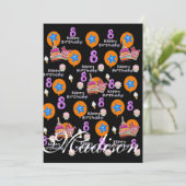 Gelukkige 8e verjaardag uitnodiging Verjaardag #8  (Staand voorkant)