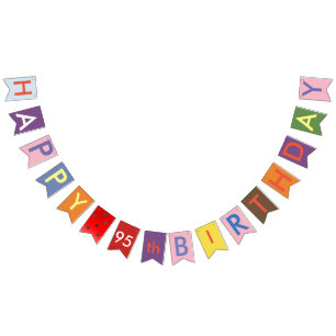 gelukkige 95e verjaardag bunting vlaggen vlaggetjes