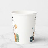 Gelukkige Aap met ballonnen en geschenken, verjaar Papieren Bekers (Rechts)