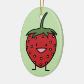 Gelukkige Aardbei Keramisch Ornament (Links)