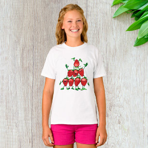 Gelukkige Aardbeien Familie Fruit Piramide T-shirt