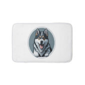 gelukkige Alaskan Malamute Puppy Badmat (Voorkant)