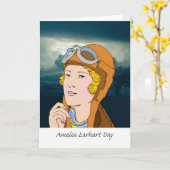 Gelukkige Amelia Earhart Day, Aviatrix, Vrouw Kaart (Gele Bloem)