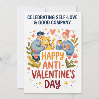 Gelukkige Anti-Valentijnsdag Illustratie Feestdagenkaart