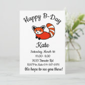 Gelukkige B-day Rode Panda Kaart (Staand voorkant)