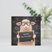 Gelukkige Baaaday Grappige Schapen Rechthoekige We Kaart (Staand voorkant)