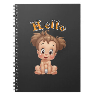 gelukkige babyvreugde en geluk. notitieboek